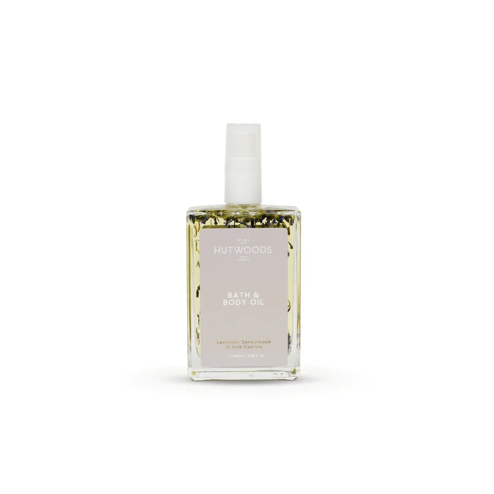 Bath & Body Oil - Lavender, Sandalwood & Blue Cypress - Hutwoods