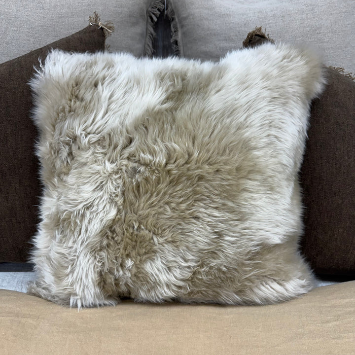 Long Wool Cushion 50x50cm - Feather Fill - Nappa