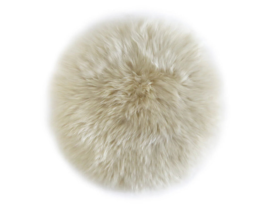 Cushion Long Wool Circle Seat Pad 37cm - Frappe