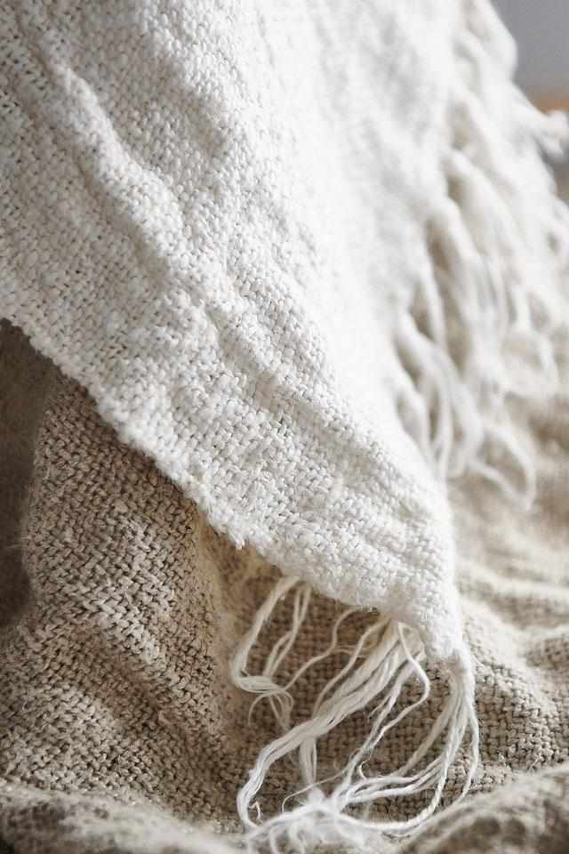 Bedouin Oversized Linen Throw - Ivory 200x140cm
