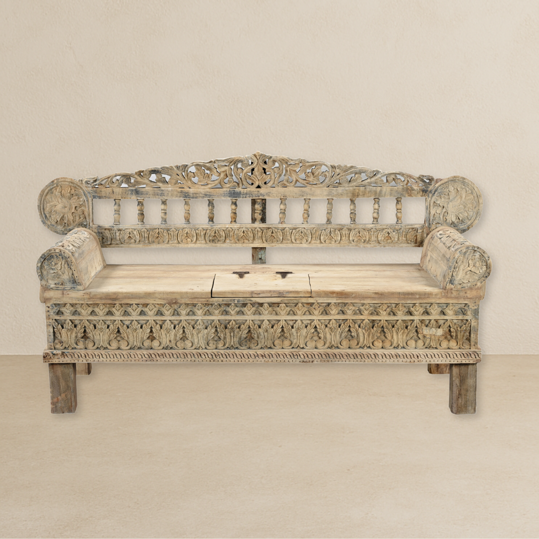 'Surya' Vintage Indian Daybed with Storage