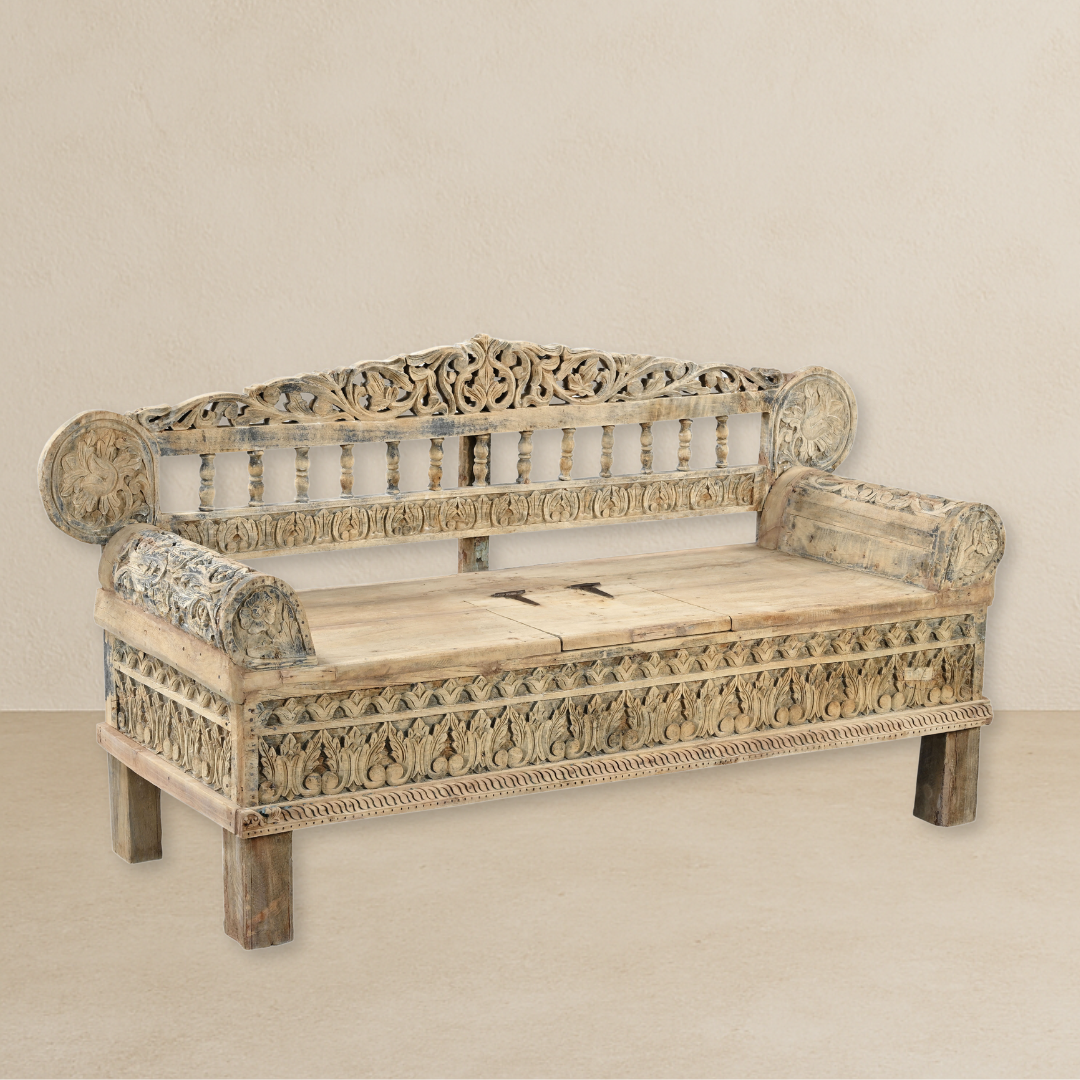 'Surya' Vintage Indian Daybed with Storage