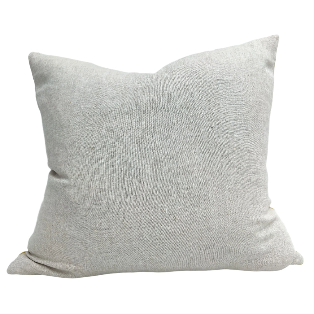 Fontainebleau Cotton Velvet & French Linen Cushion 55cm  - Toffee