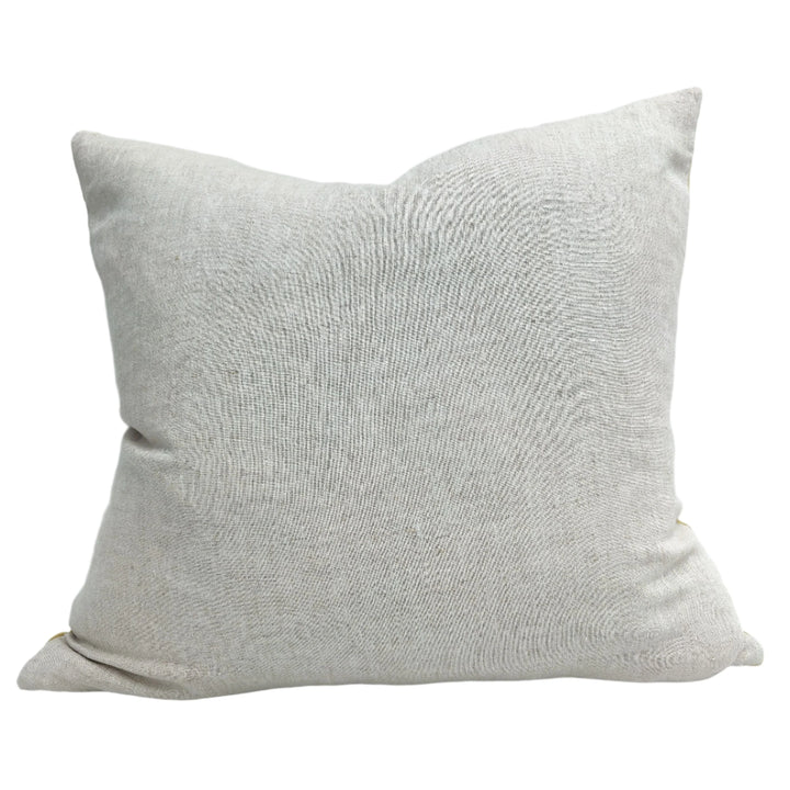 Fontainebleau Cotton Velvet & French Linen Cushion 55cm  - Toffee