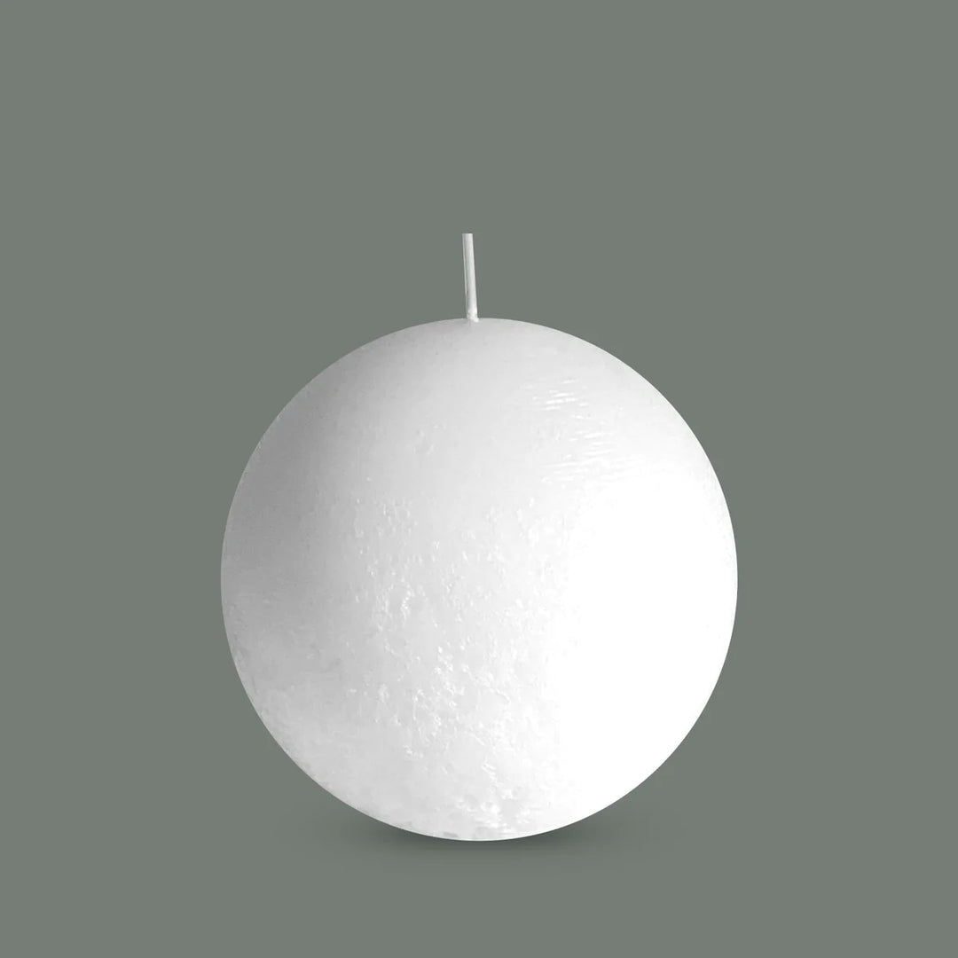 Textured Sphere Candle - Pure White