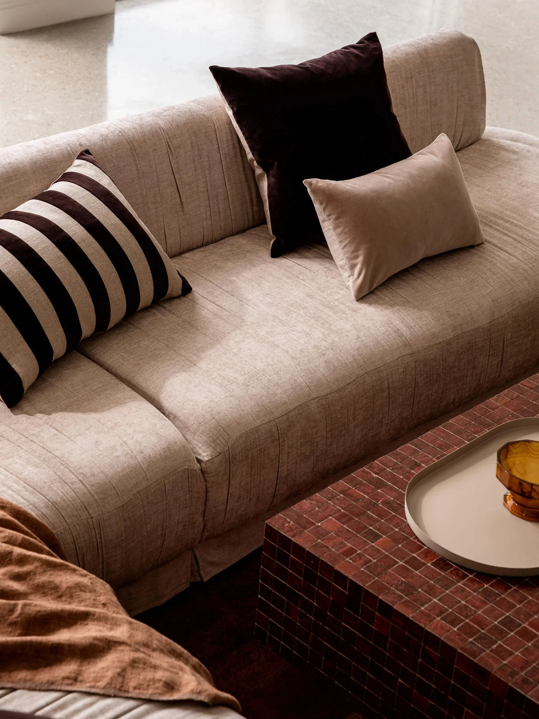 Etro Chocolate Stripe Cushion - 65x40cm