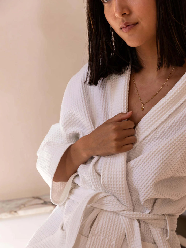 Spa Waffle Bathrobe - White