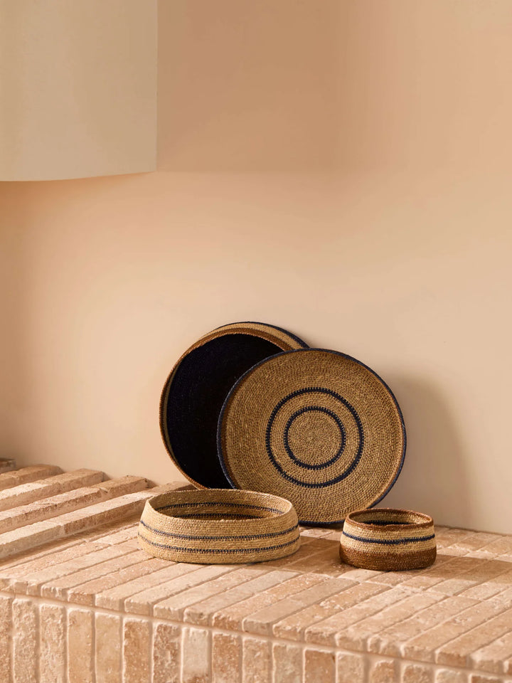 Sabine Indigo Woven Basket Trio - Set of 3