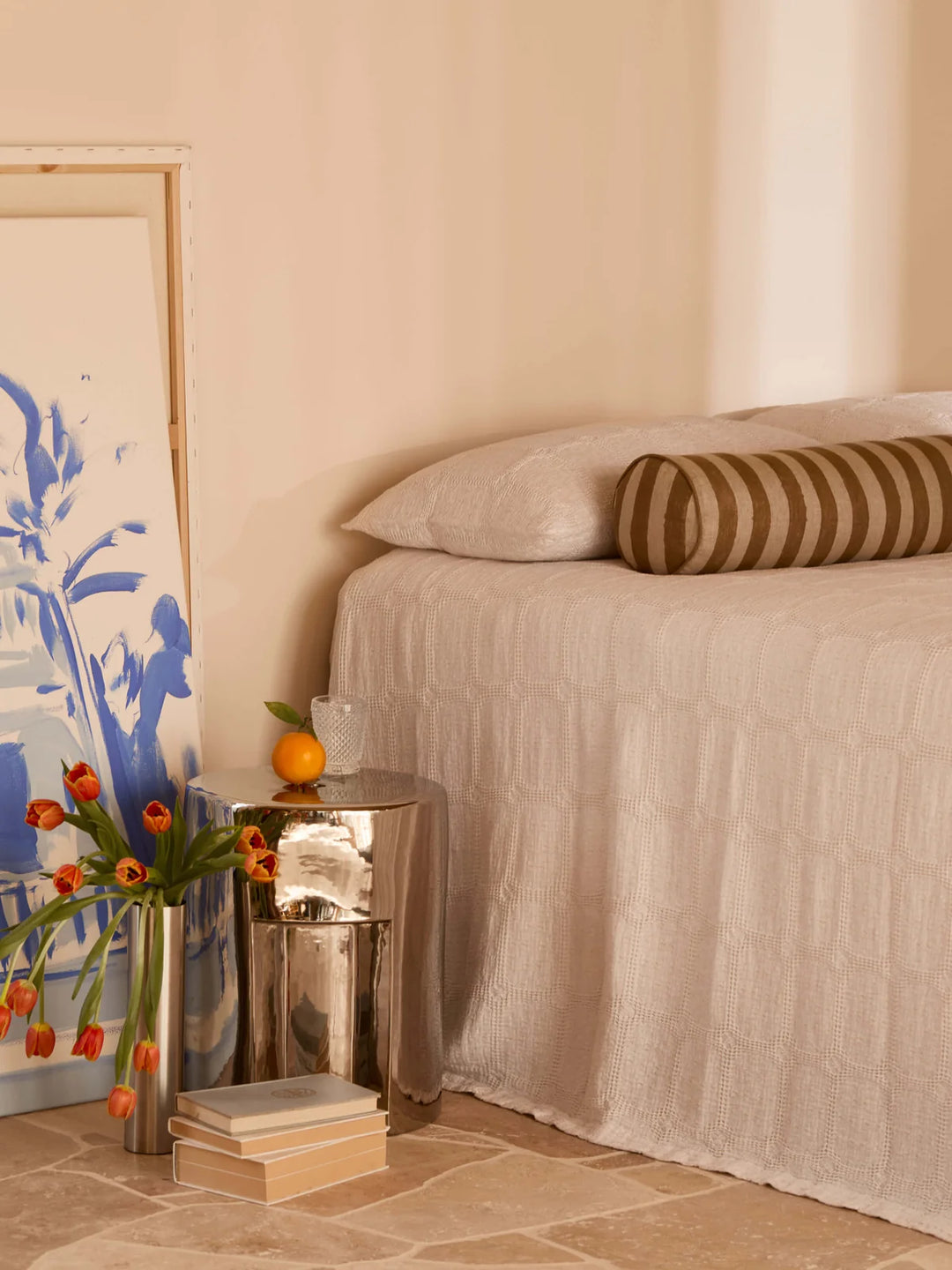 Sofia Nougat Standard Pillowcase Pair 50x75cm