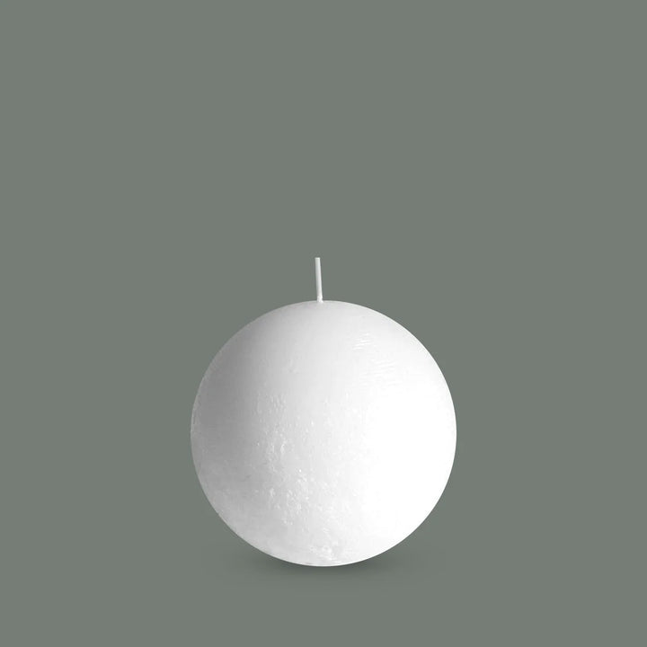 Textured Sphere Candle - Pure White