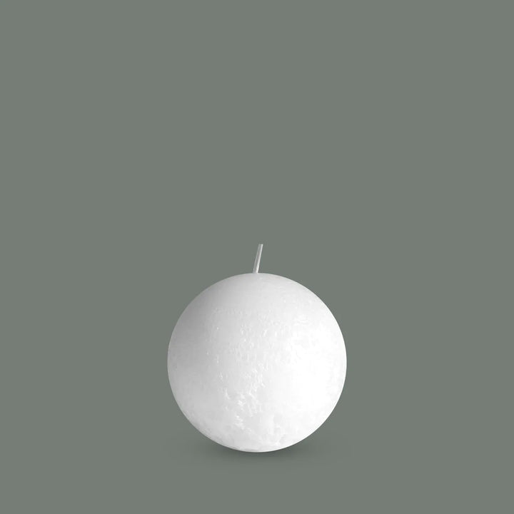 Textured Sphere Candle - Pure White