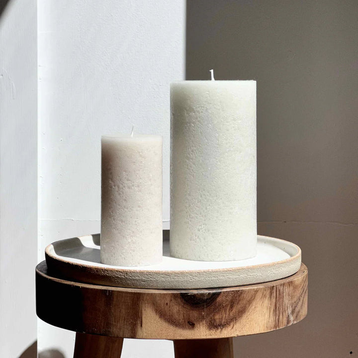 Slim Textured Pillar Candle - Sandstone