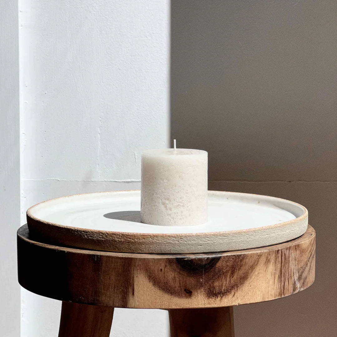 Slim Textured Pillar Candle - Sandstone