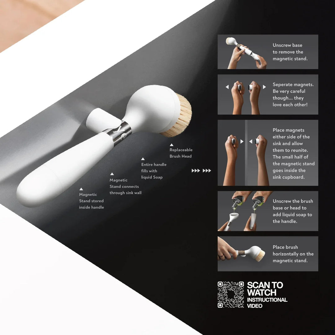 The ONE DISH BRUSH V2 | With Magnetic Stand