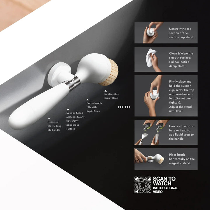 The ONE DISH BRUSH V2 | With Suction Stand