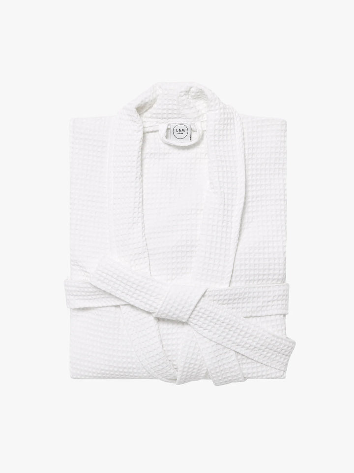 Spa Waffle Bathrobe - White