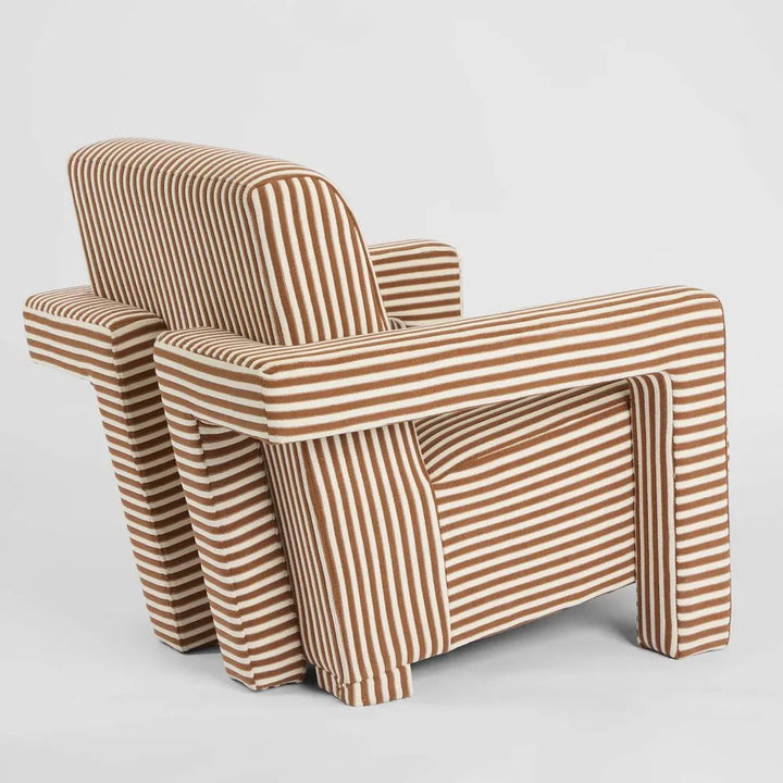 'Clayton' Armchair - Terracotta Stripe