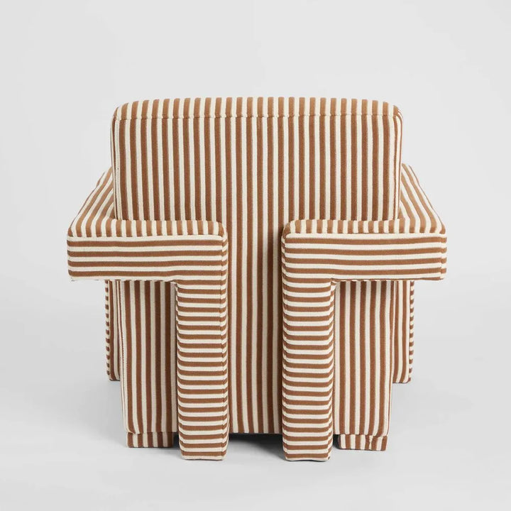 'Clayton' Armchair - Terracotta Stripe