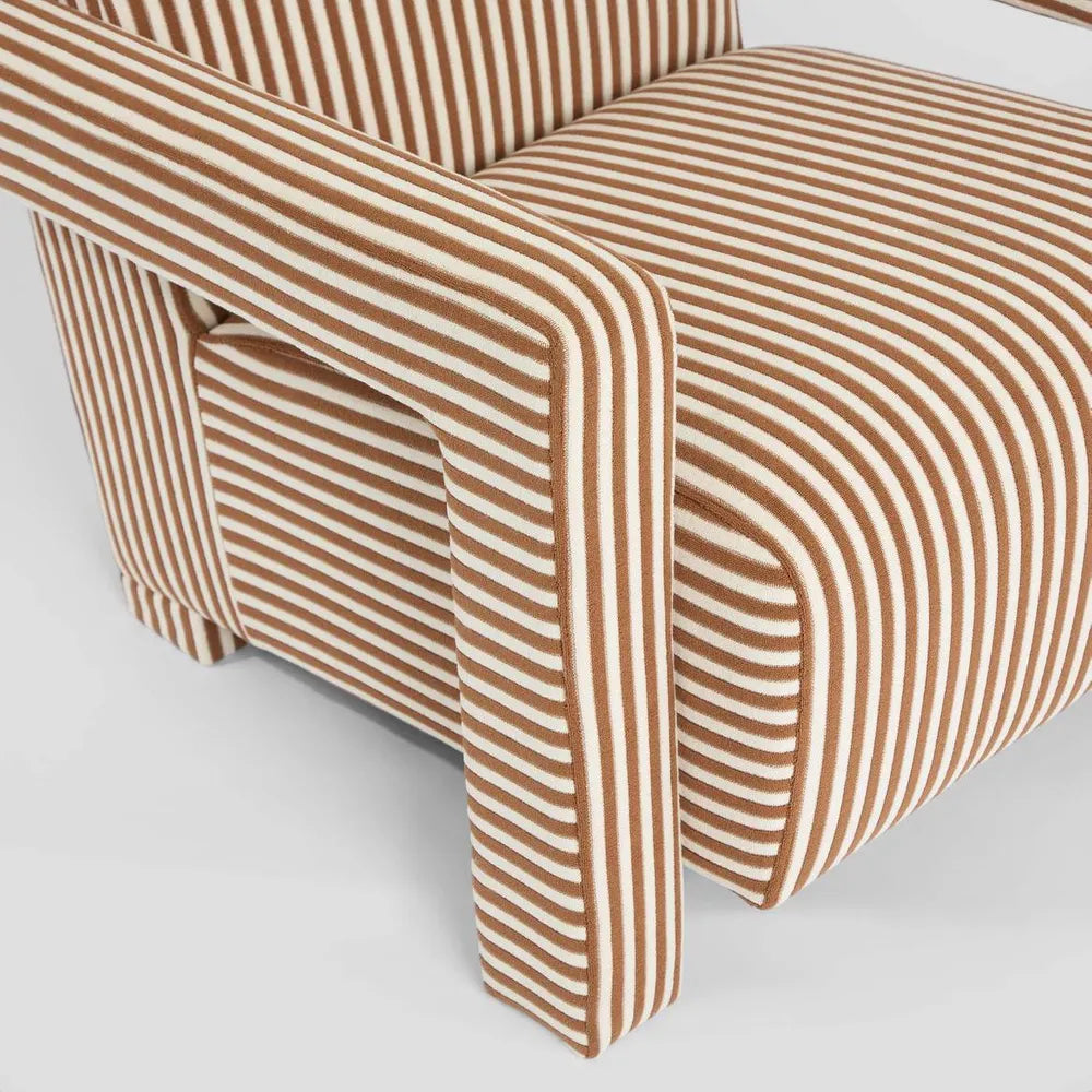 'Clayton' Armchair - Terracotta Stripe