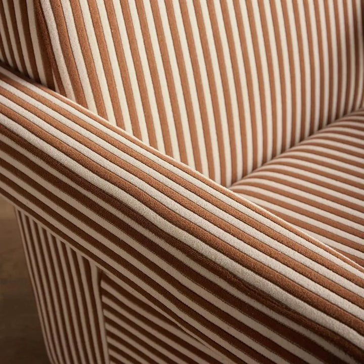 'Clayton' Armchair - Terracotta Stripe