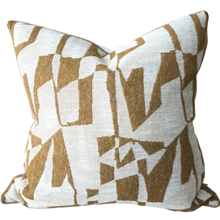 Petra Cushion 55cm - Abstract Geometric Toffee