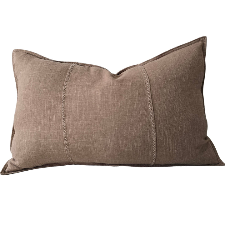 Eveleigh Linen Cotton Cushion 40x60cm Lumbar - Stone
