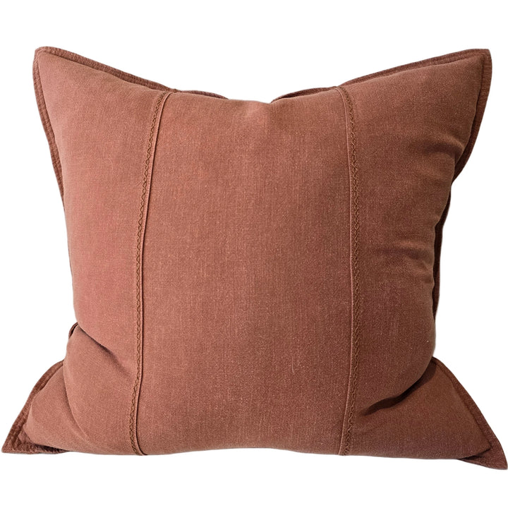 Eveleigh Linen Cotton Cushion 55cm - Cinnabar Red