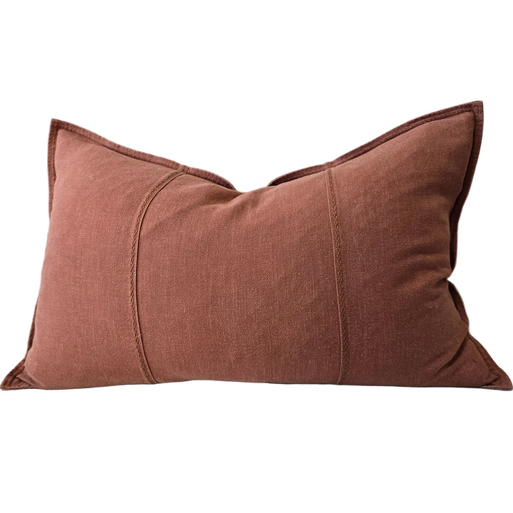 Eveleigh Linen Cotton Cushion Cinnabar Red 40x60cm