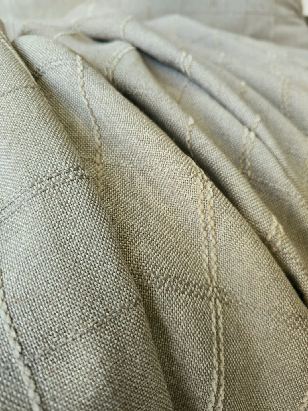 Greta Throw 150x220cm - Grid - Sage Green