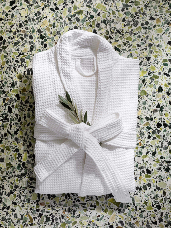 Spa Waffle Bathrobe - White