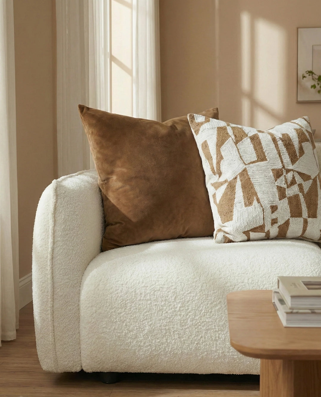 Petra Cushion 55cm - Abstract Geometric Toffee